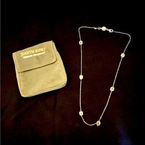 Vintage Judith Ripka Sterling Silver CZ Necklace 20” HSN With Magnetic Closure